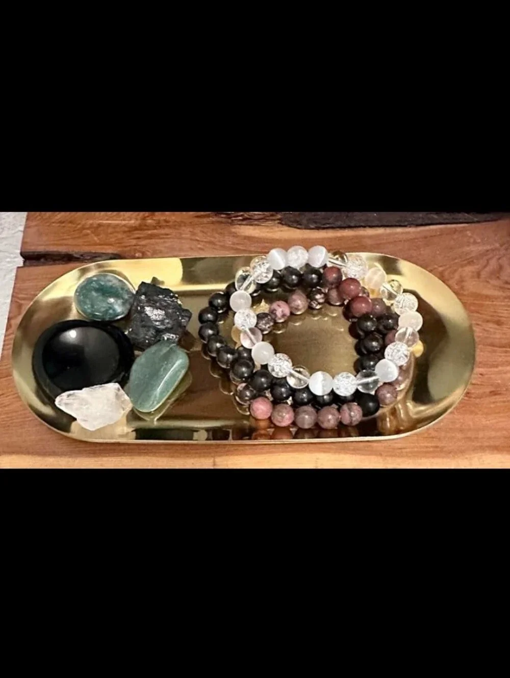 2 Pcs Gold Stainless Steel Oval Trinket Tray Towel Plate Vanity Jewelry Dish Set